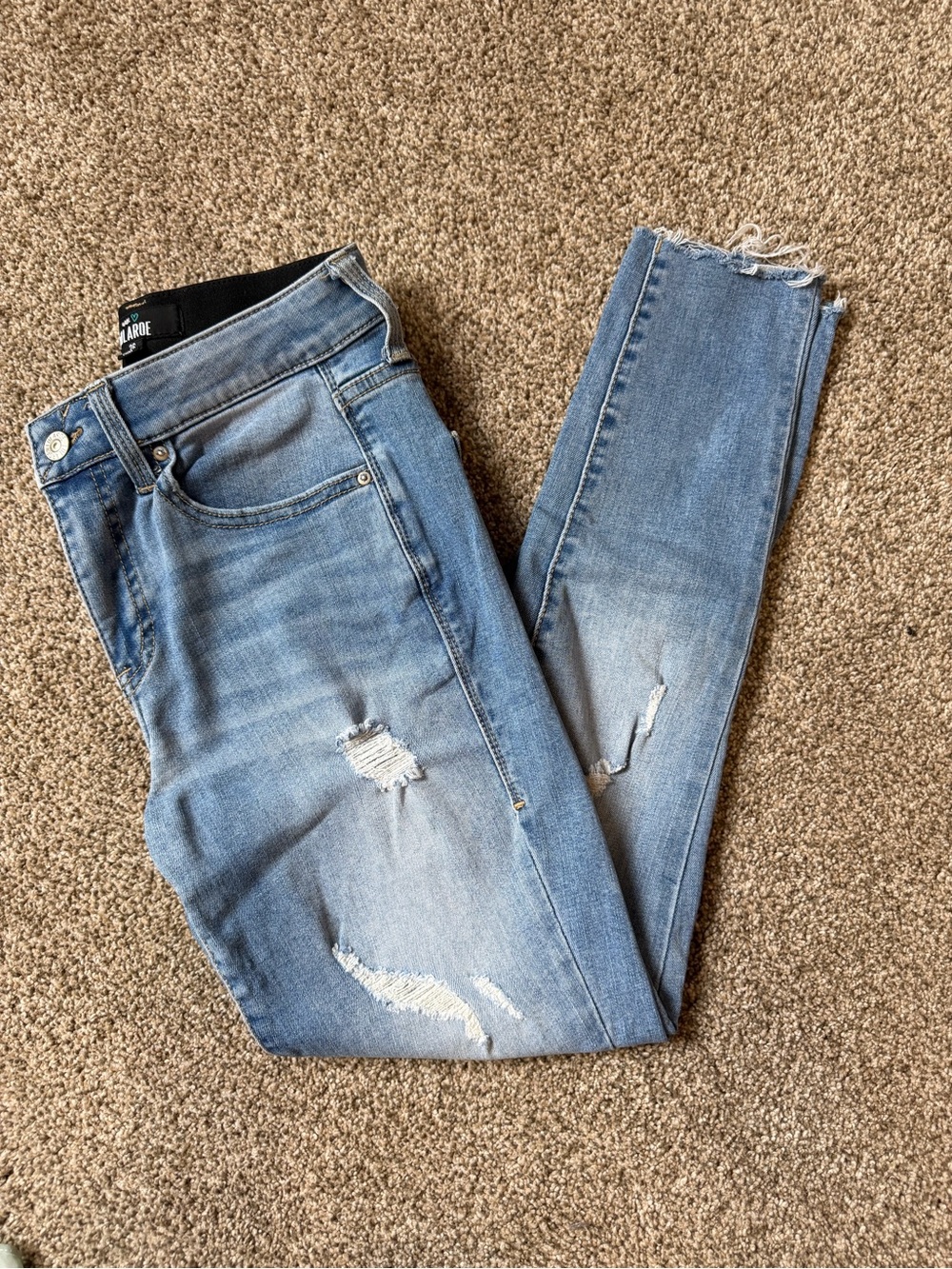 LuLaRoe Light Blue Skinny Distressed Jeans